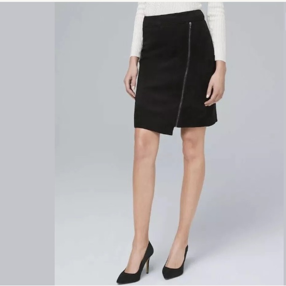 NWT White House Black Market Faux Suede Wrap Skirt